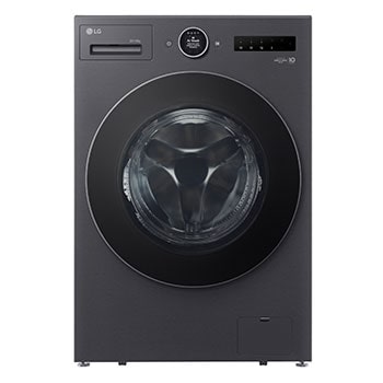 Front view of LG 15Kg Front Load Washing Machine, AI Direct Drive, Ez-Dispense, Essence Graphite, 5 Star FX62515B9E