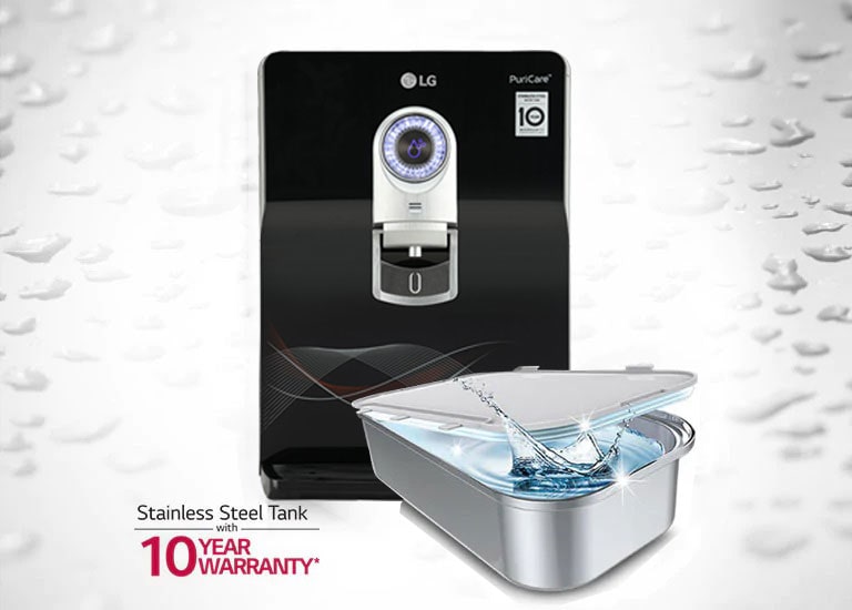 8L RO UV UF MB Water Purifier with Steel Tank Black WW184EPB