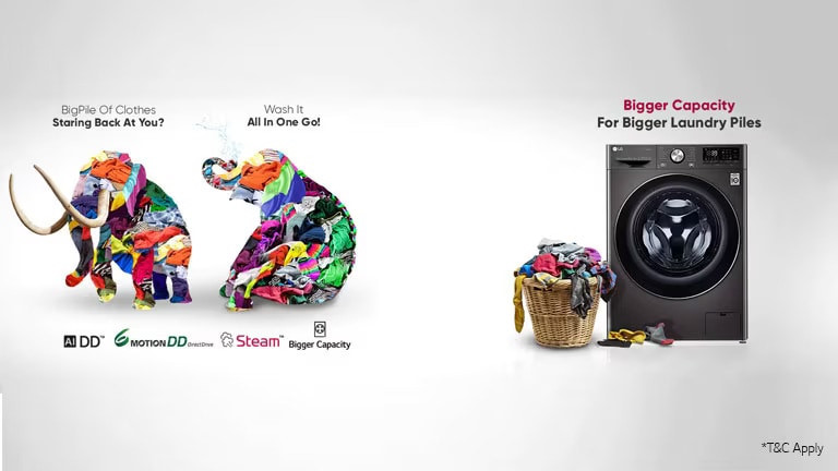LG’S 6 MOTION DD TECHNOLOGY WASHING MACHINE FOR ALL ROUND CLEANING AND EFFICIENT WASH PERFORMANCE