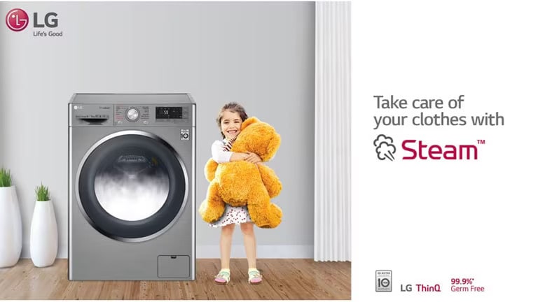 GIVE YOUR CLOTHES GERM-FREE WASH WITH LG STEAM TECHNOLOGY