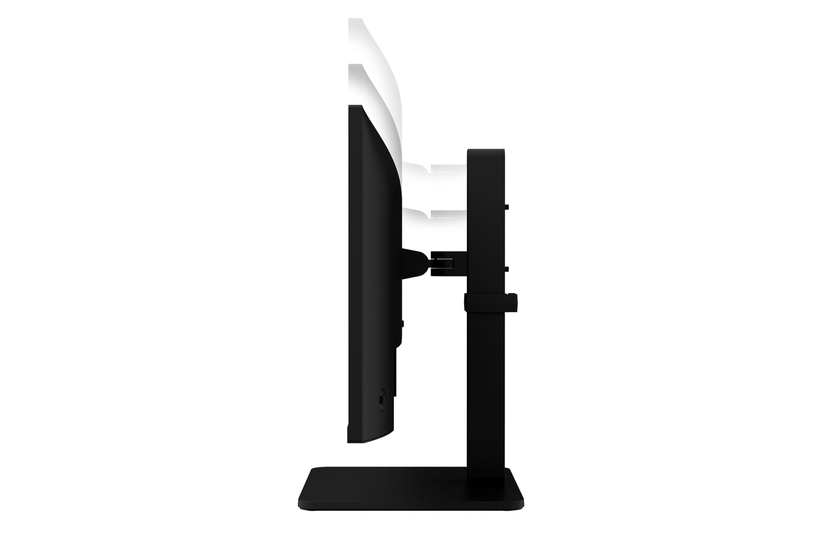 side view with monitor height moving downwards on