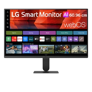 Front view of LG 60.96 cm (24) Smart Monitor AI U5s, Full HD IPS Monitor for Streaming with webOS 24U511SB-B