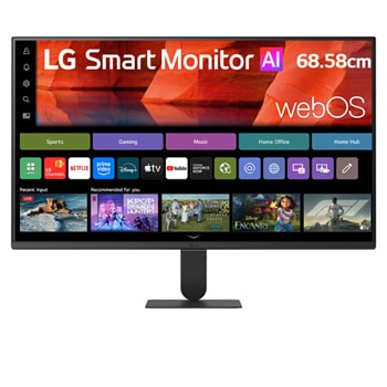 Front view of LG 68.58cm (27) Smart Monitor AI U5s, Full HD IPS Monitor for Streaming with webOS 27U511SB-B