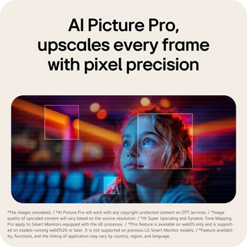 AI Picture Pro on LG Smart Monitor automatically balancing brightness and contrast for stable viewing.