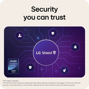 LG Shield protecting personal data and enhancing device security on LG Smart Monitor.