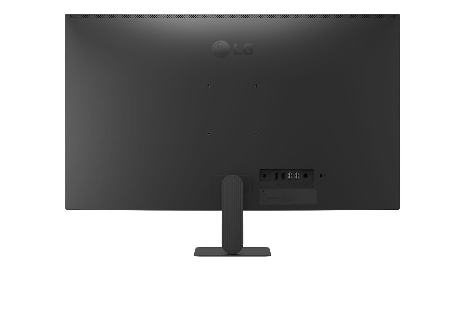 Rear view of LG Smart Monitor displaying stand structure and connectivity layout.