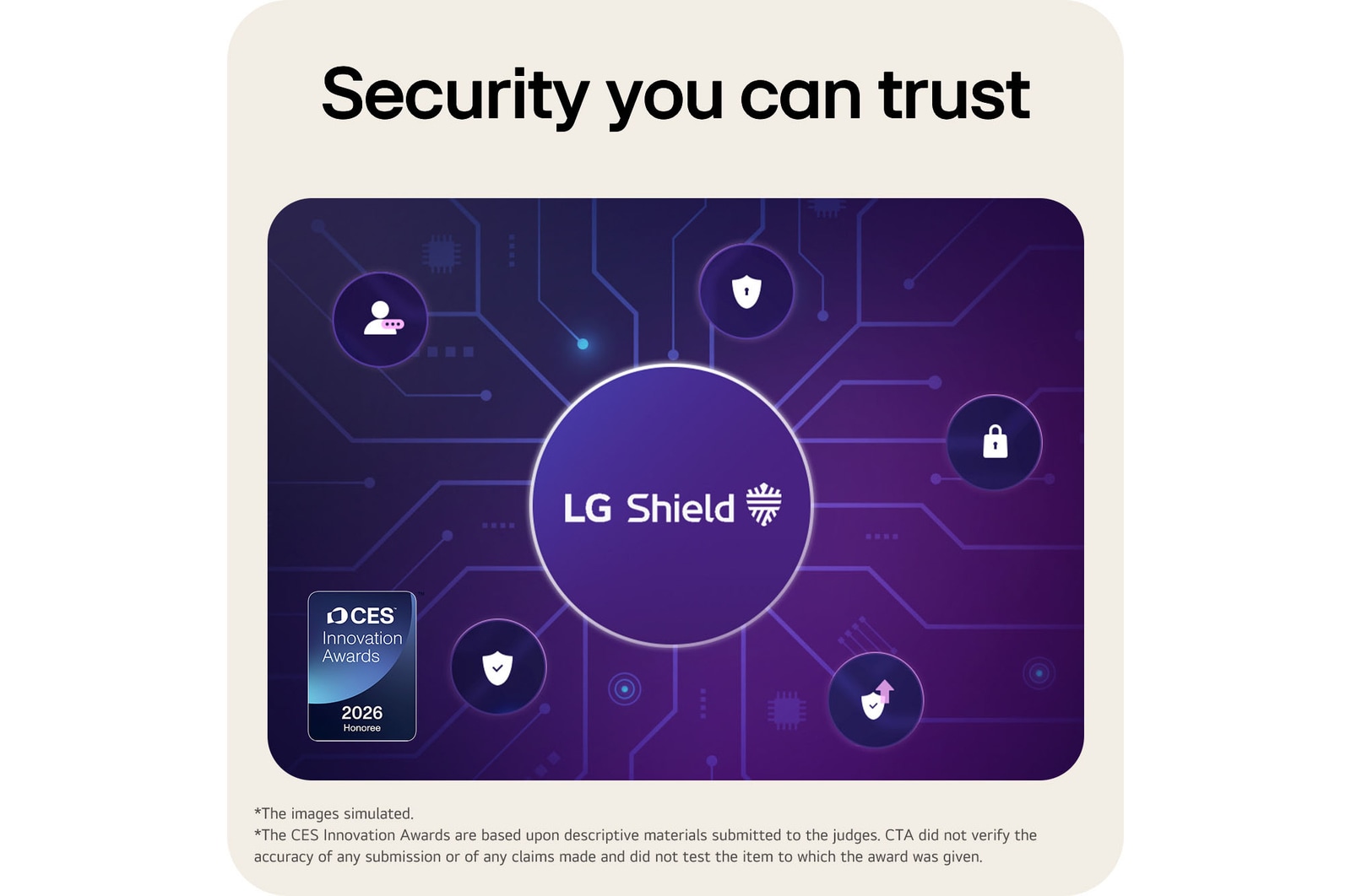 LG Shield protecting personal data and enhancing device security on LG Smart Monitor.