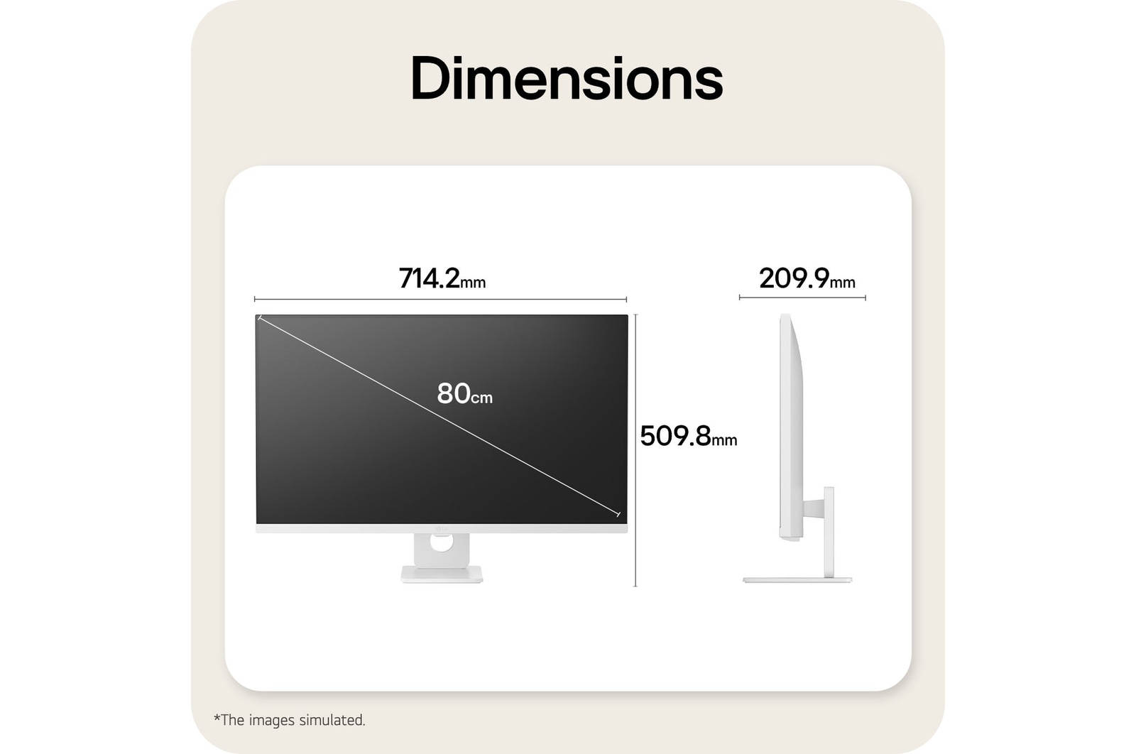 80.01 cm (31.5 inch) Smart Monitor - 32U721SB-W | LG India