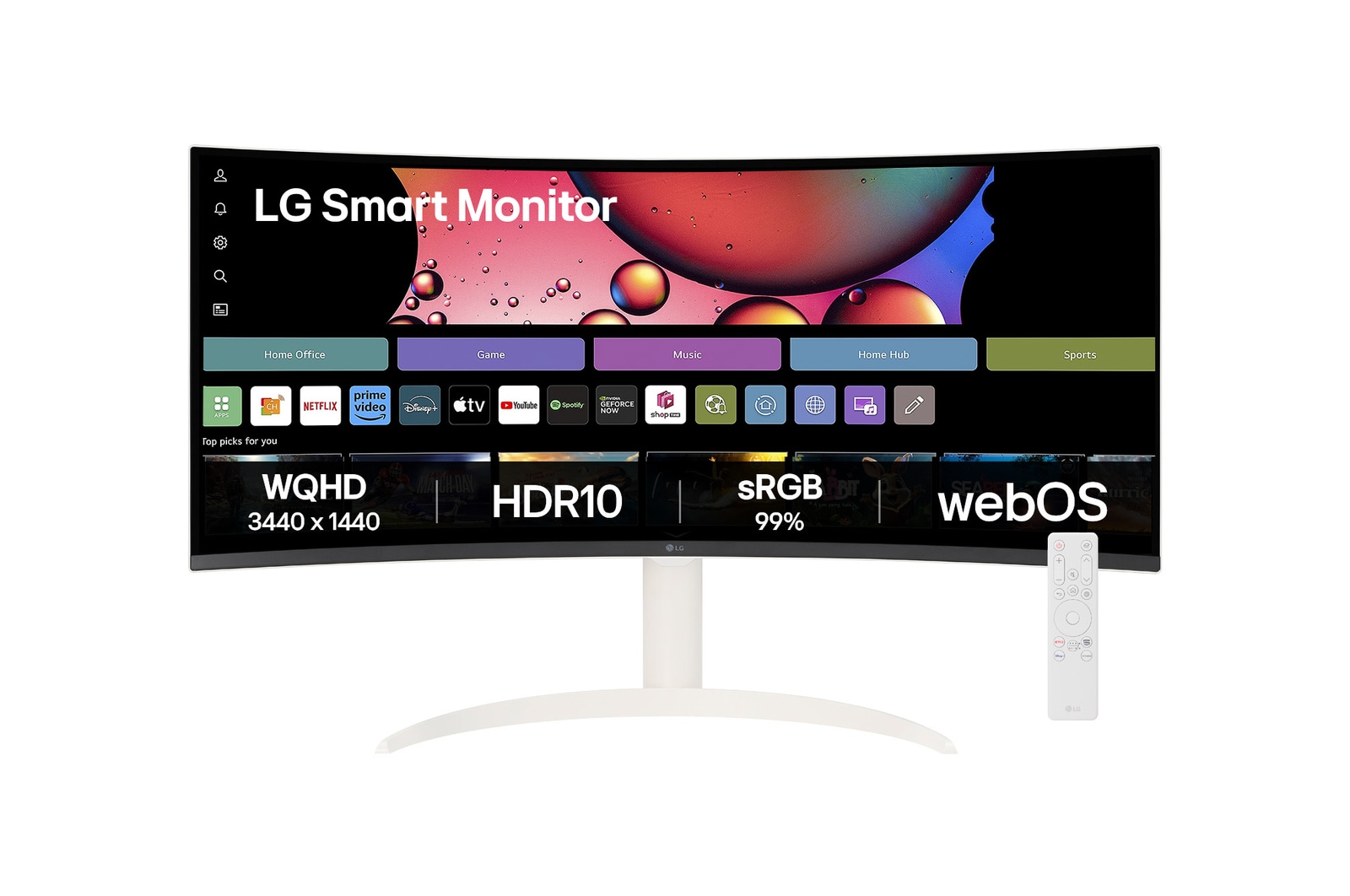 LG 34SR65QC-W Smart Monitors front view