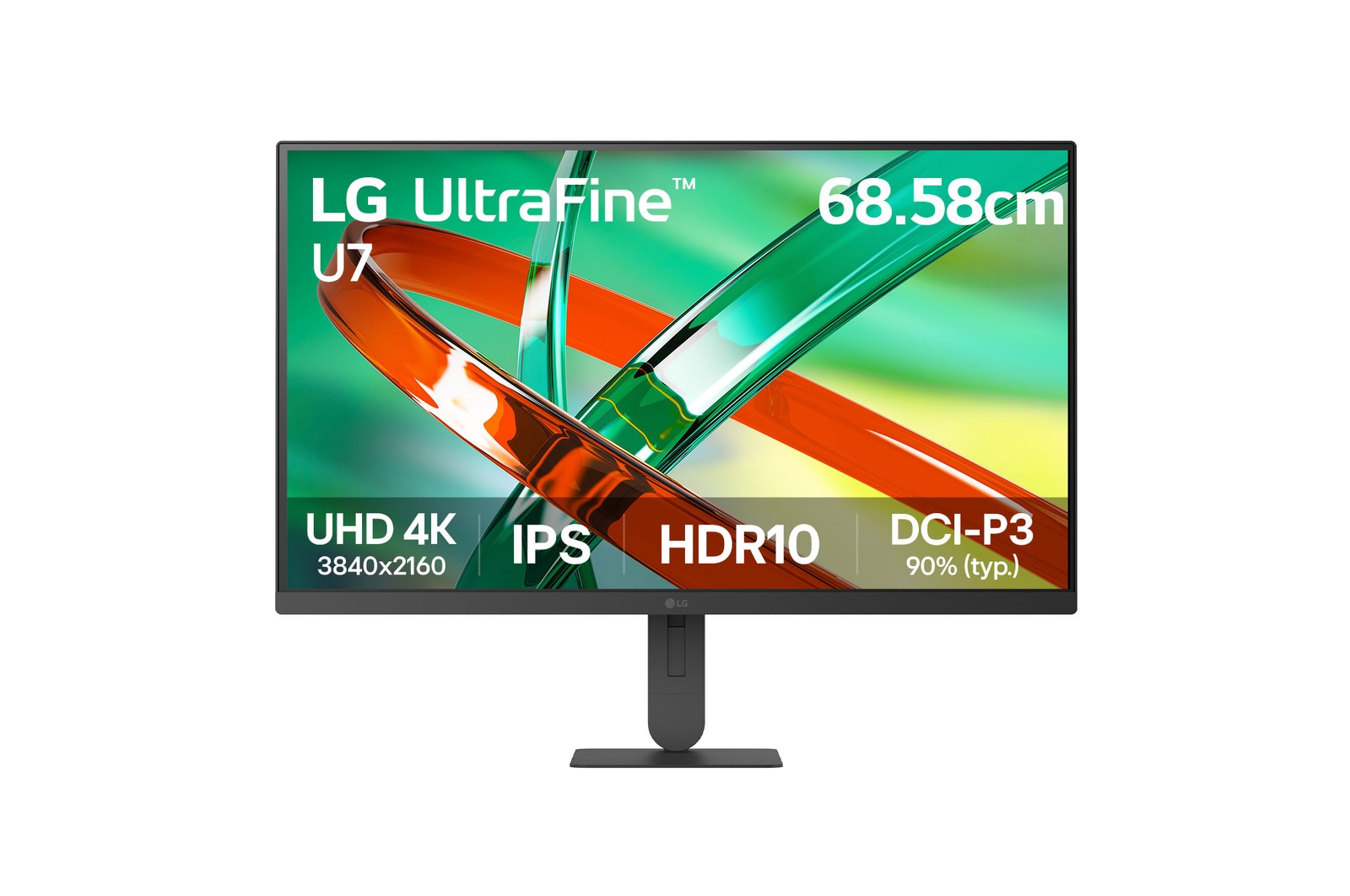 Front view of 27-inch UltraFine™ U7, UHD 4K IPS monitor 27U710B-B