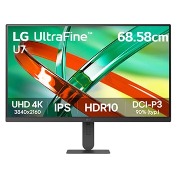 Front view of 27-inch UltraFine™ U7, UHD 4K IPS monitor 27U710B-B