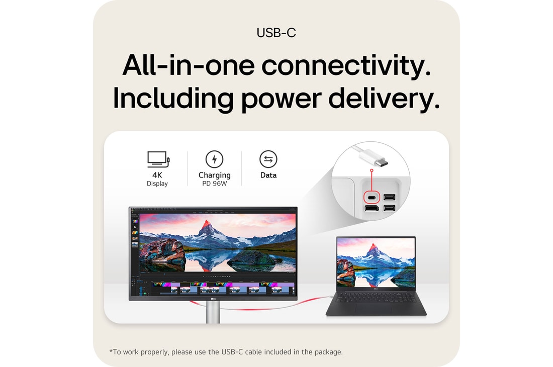 LG 68.58 cm (27) UHD 4K IPS Monitor, VESA DisplayHDR™ 400, 5ms GtG, 60 Hz Refresh Rate, 27UP850K-W