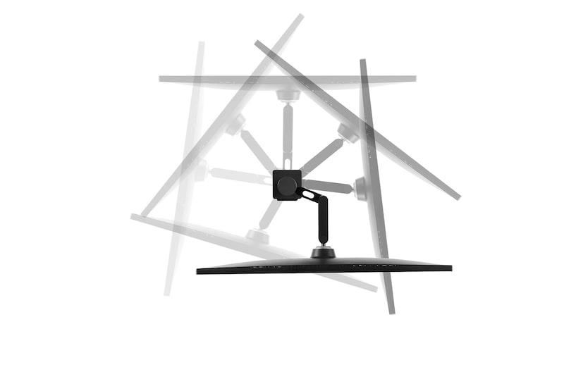 top view with monitor swiveled ± 280˚