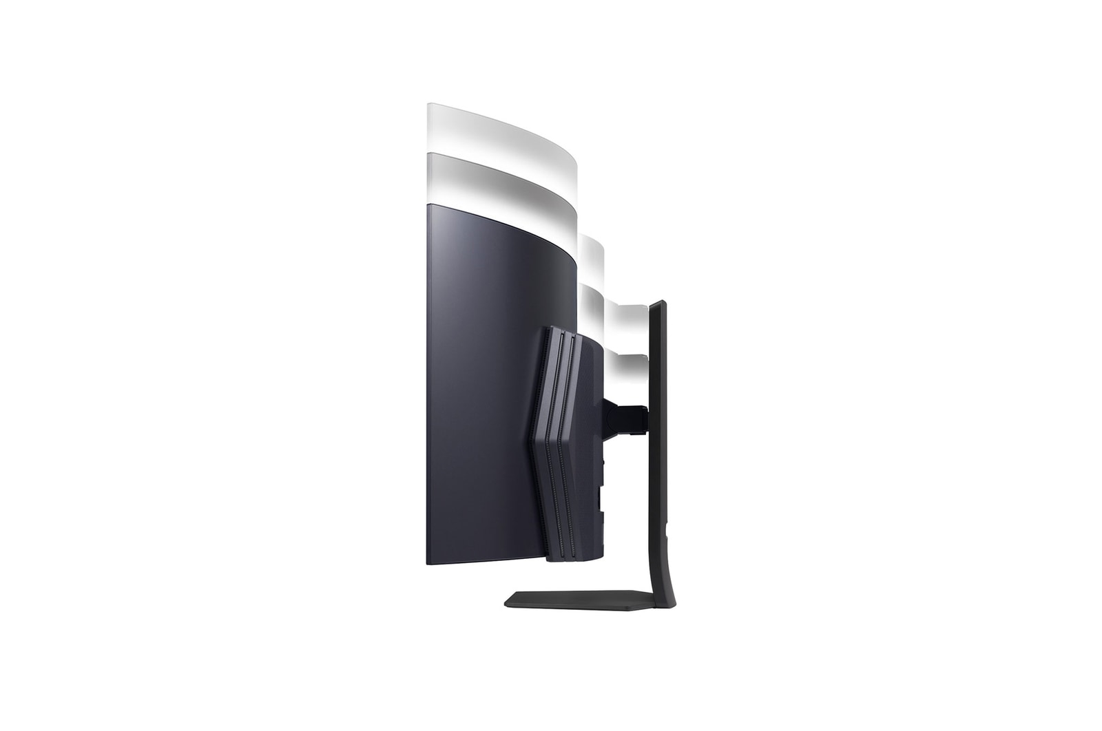 Side view of height adjustable stand with lights off