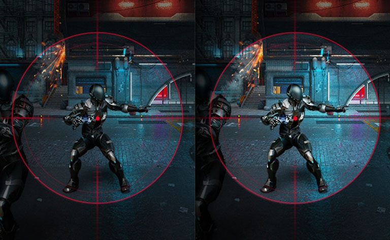 Comparison of Black Stabilizer - The left image is the Black Stabilizer 'off,' and the Right image is the Black Stabilizer 'on'