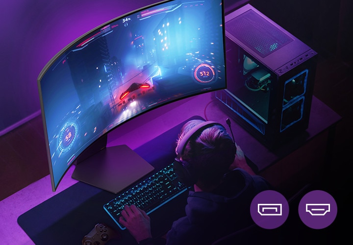 Gamers enjoy a 240 refresh rate game supported by DP 1.4 or HDMI 2.1.