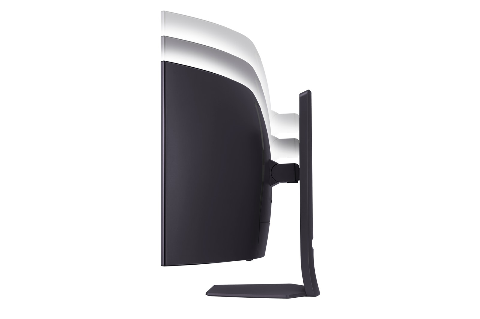 side view with monitor height moving downwards on