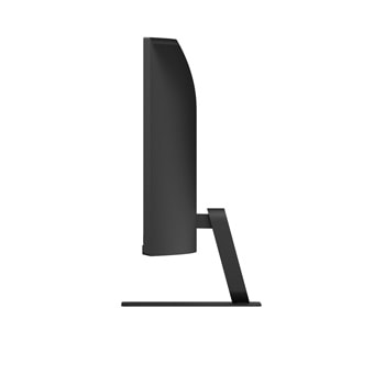Side view of LG UltraWide Curved monitor highlighting curved panel depth.