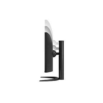 side view of the monitor moving downwards for height adjustment