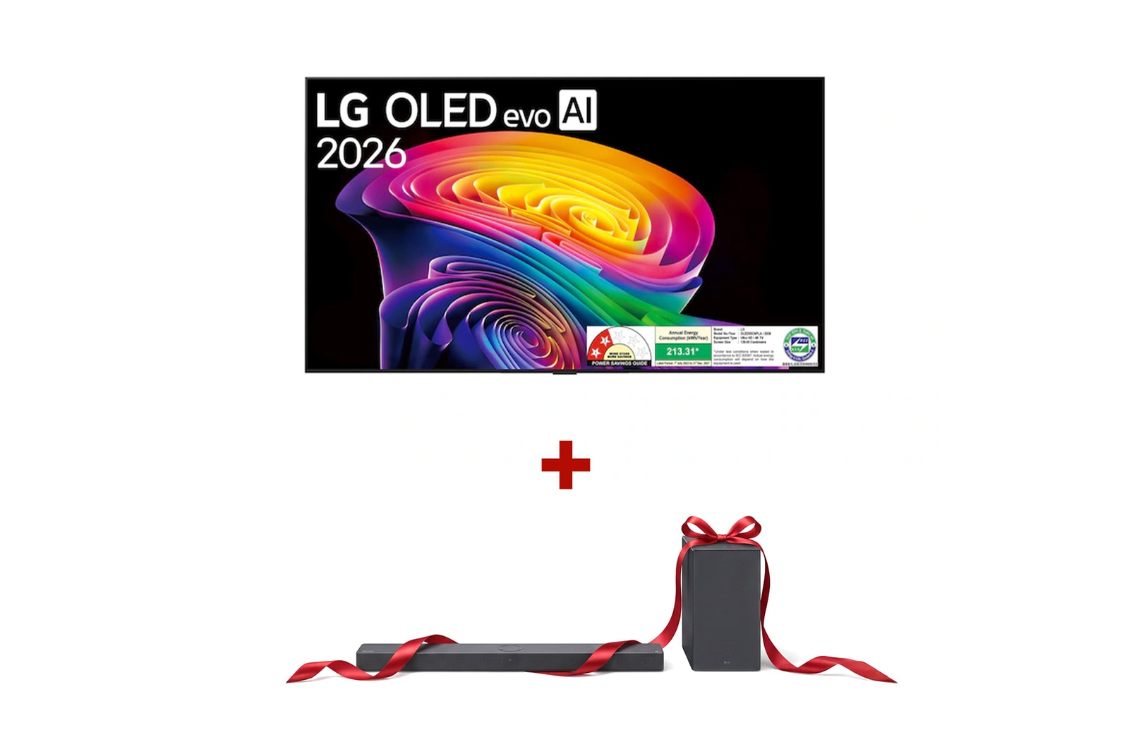 Front view of 139 cm (55) LG OLED evo AI 4K Smart TV OLED55C6PLA with α11 AI Processor Gen3, with Dolby Vision & Atmos 2026 OLED55C6PLA