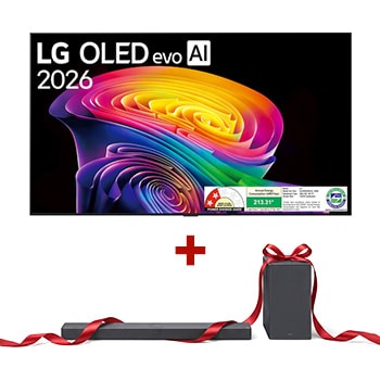 Front view of 139 cm (55) LG OLED evo AI 4K Smart TV OLED55C6PLA with α11 AI Processor Gen3, with Dolby Vision & Atmos 2026 OLED55C6PLA