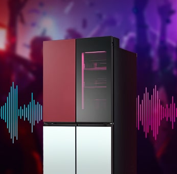 Sound waves are shown behind the product image.