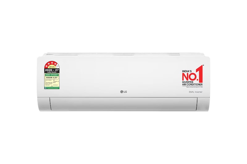 Front view of LG 4 Star (~1.0) Split AC, AI Convertible 6-in-1 Cooling, Viraat Mode, Diet Mode+, 3.5 kW, 2026 Model AS-Q13JNYE