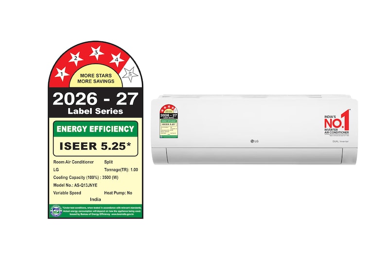 LG AS-Q13JNYE 1 Ton 4 Star Split AC perspective angle view – Buy at best price