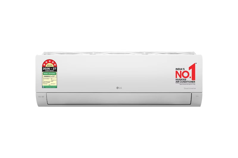 Front view of LG 5 Star (1.0) Split AC, AI Convertible 6-in-1, Diet Mode+, Viraat Mode, 100% Copper Tubes, 3.5 kW, 2026 Model AS-Q14ENZE