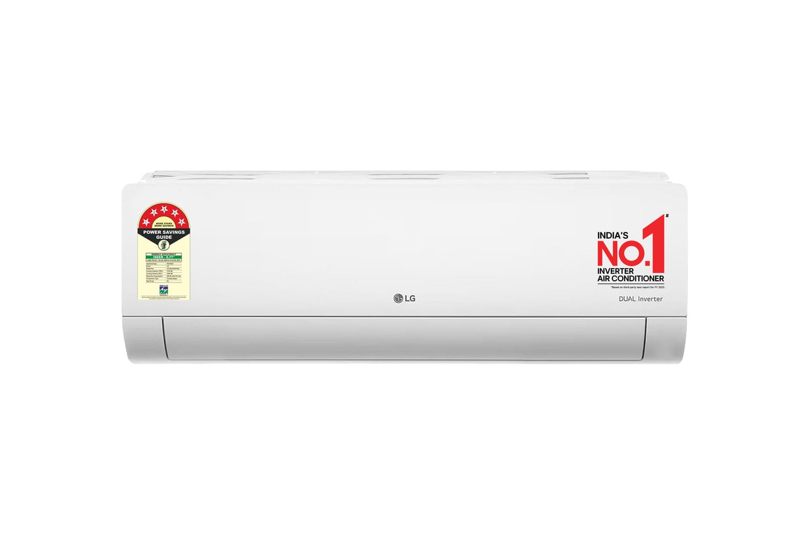 Front view of LG 5 Star (1.5) Split AC, AI Convertible 6-in-1, Diet Mode+, HimClean, Energy Manager+, ThinQ(WI-FI), 5.1 kW, 2026 Model AS-Q20JWZE