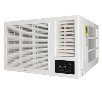 LG AW-Q18WUXA 1.5 Ton 3 Star White Window Air Conditioner left side view designed to fit standard window frames