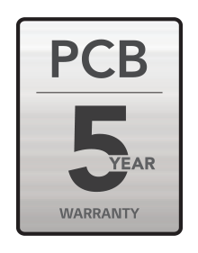  5 Year warranty on PCB