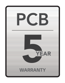 5 Year warranty on PCB