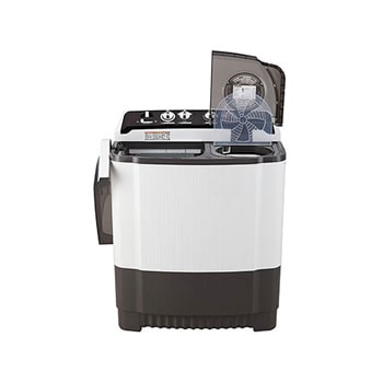 LG 8Kg Semi Automatic Washing Machine, Roller Jet Pulsator + Soak, Dark Grey, 5 Star, P8015SGAZ, Front View Door Open
