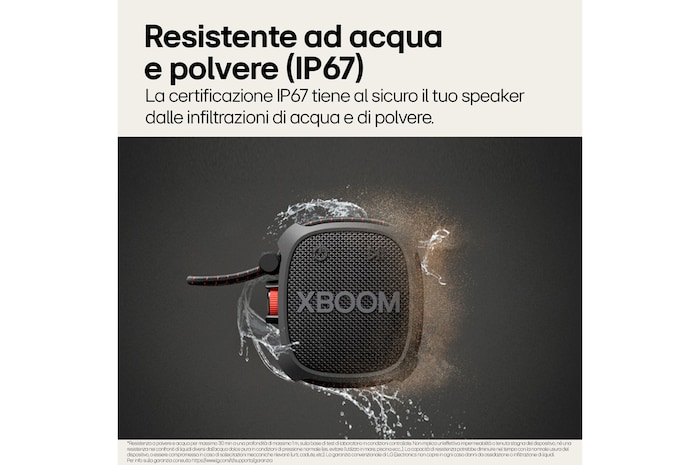 Caratteristica Resistente ad acqua e polvere (IP67)