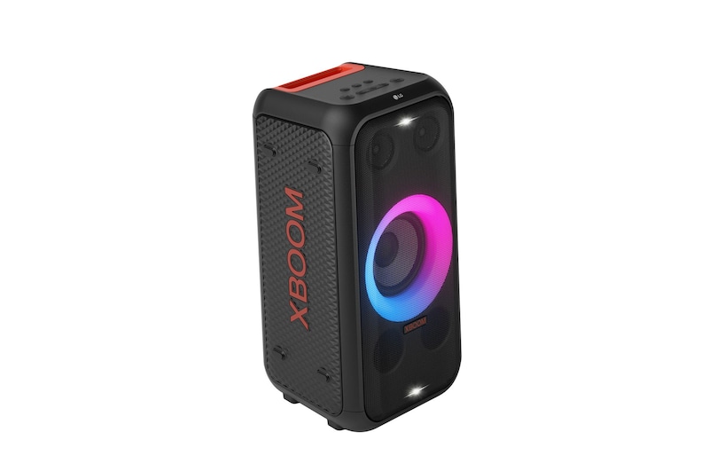 Vista dello speaker rivolto verso destra a tre quarti