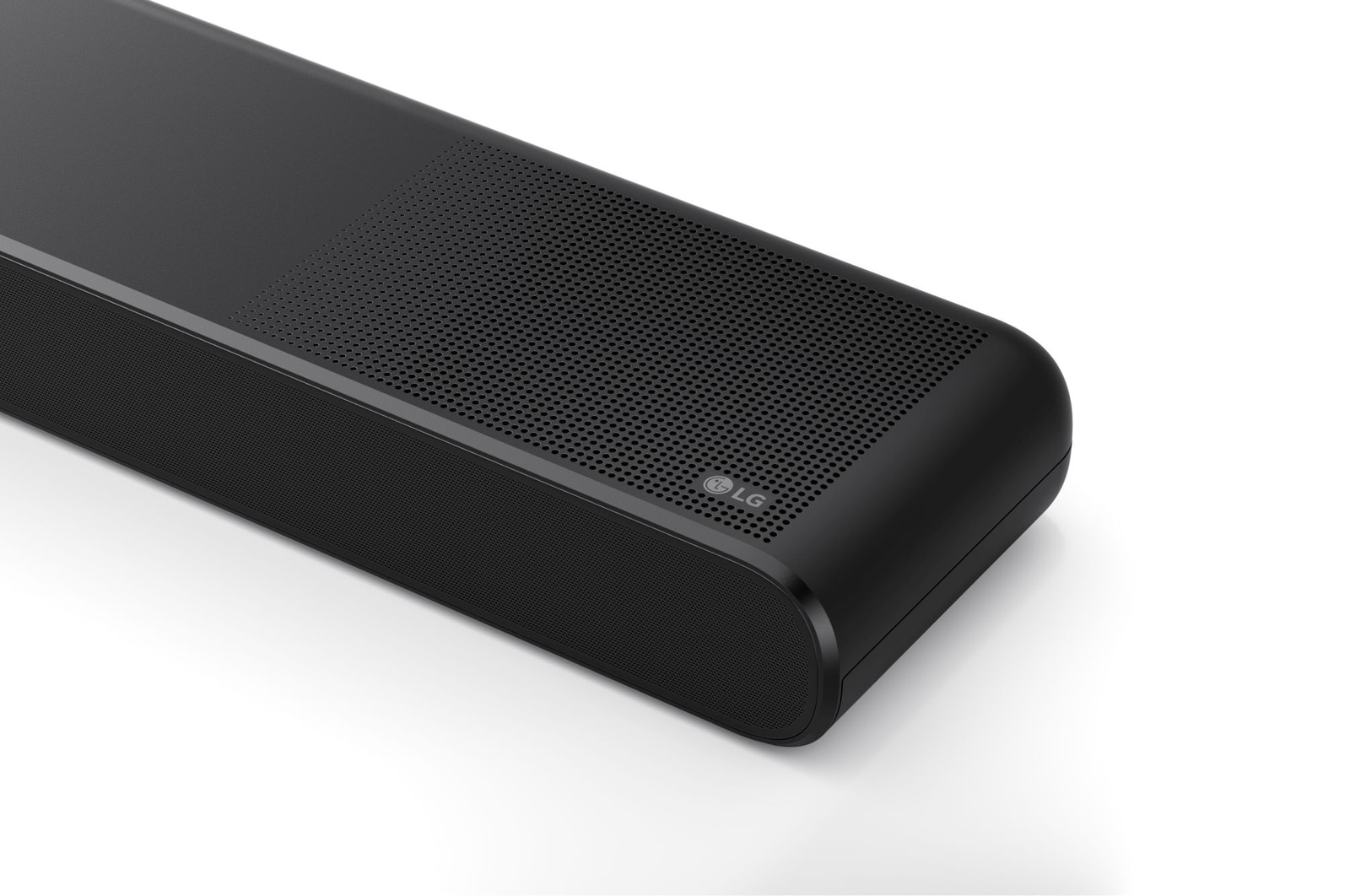 Dettaglio del bordo arrotondato della soundbar