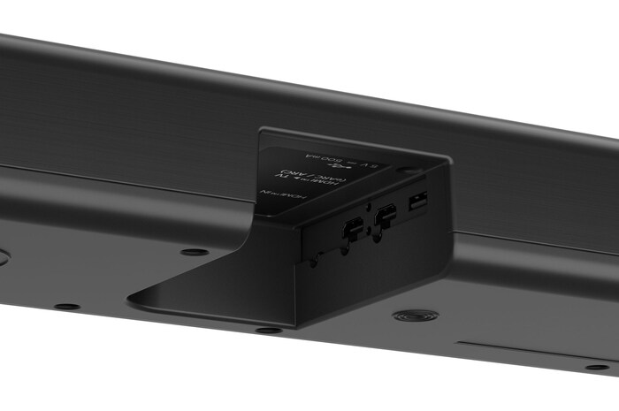 Dettaglio degli ingressi sulla soundbar