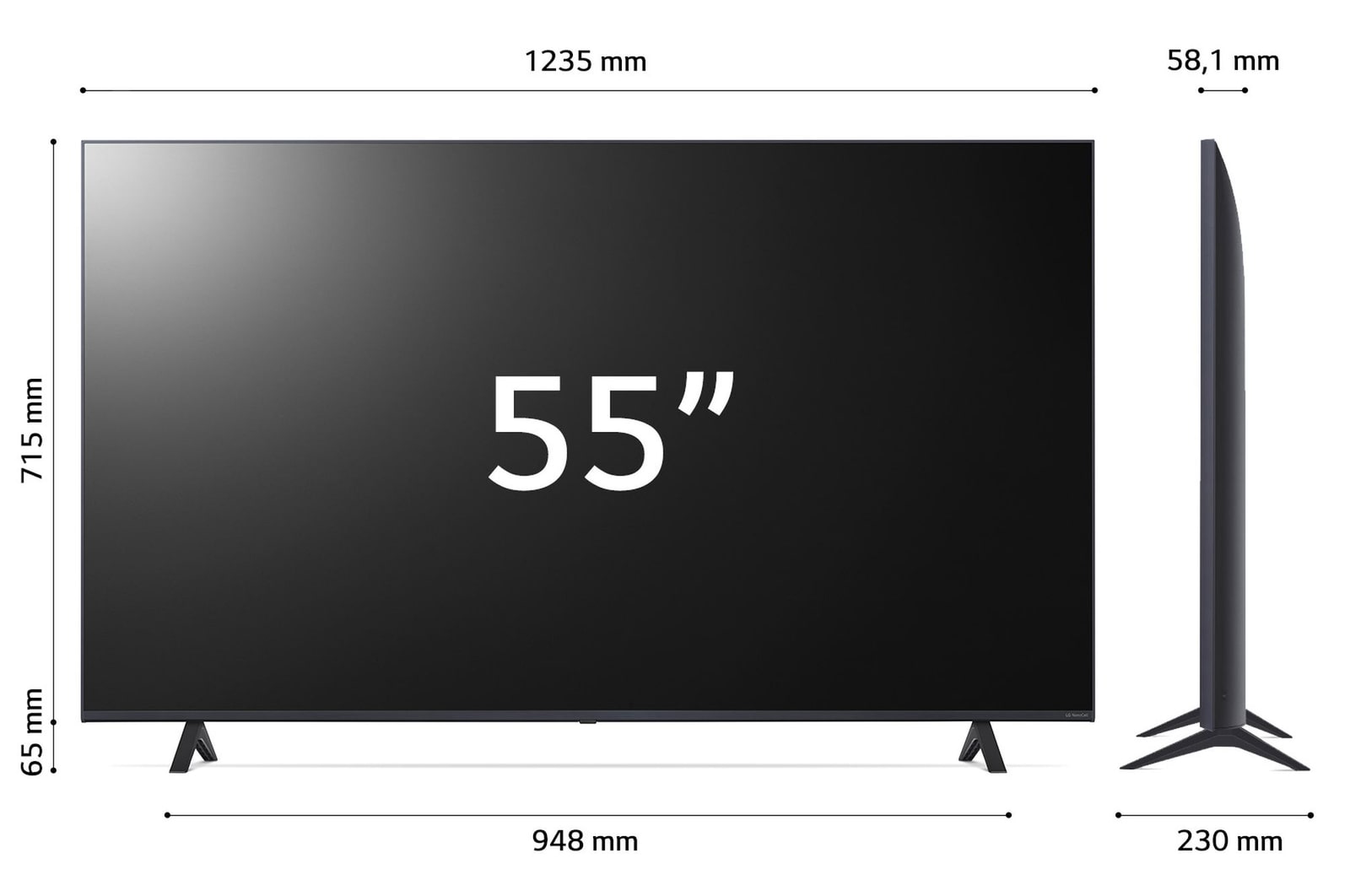 'Dimensioni del TV