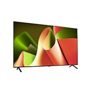 Vista laterale leggermente angolata verso destra del TV OLED LG, OLED B4