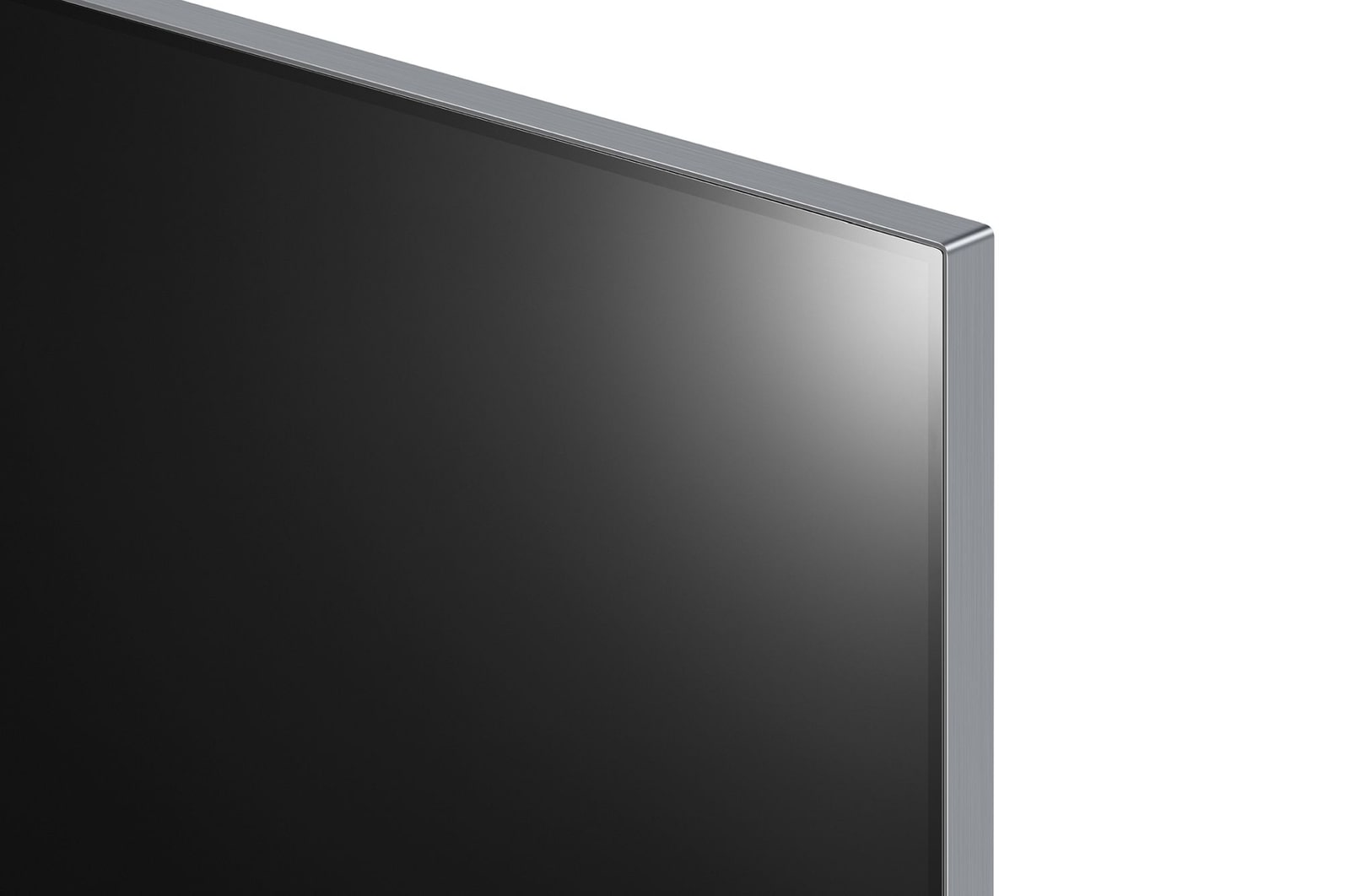Immagine ravvicinata del TV LG OLED evo, OLED G4 che mostra il bordo superiore ultrasottile