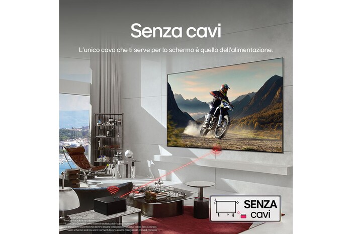 Close-up image of LG OLED evo TV, OLED M4 showing the ultra-slim top edge