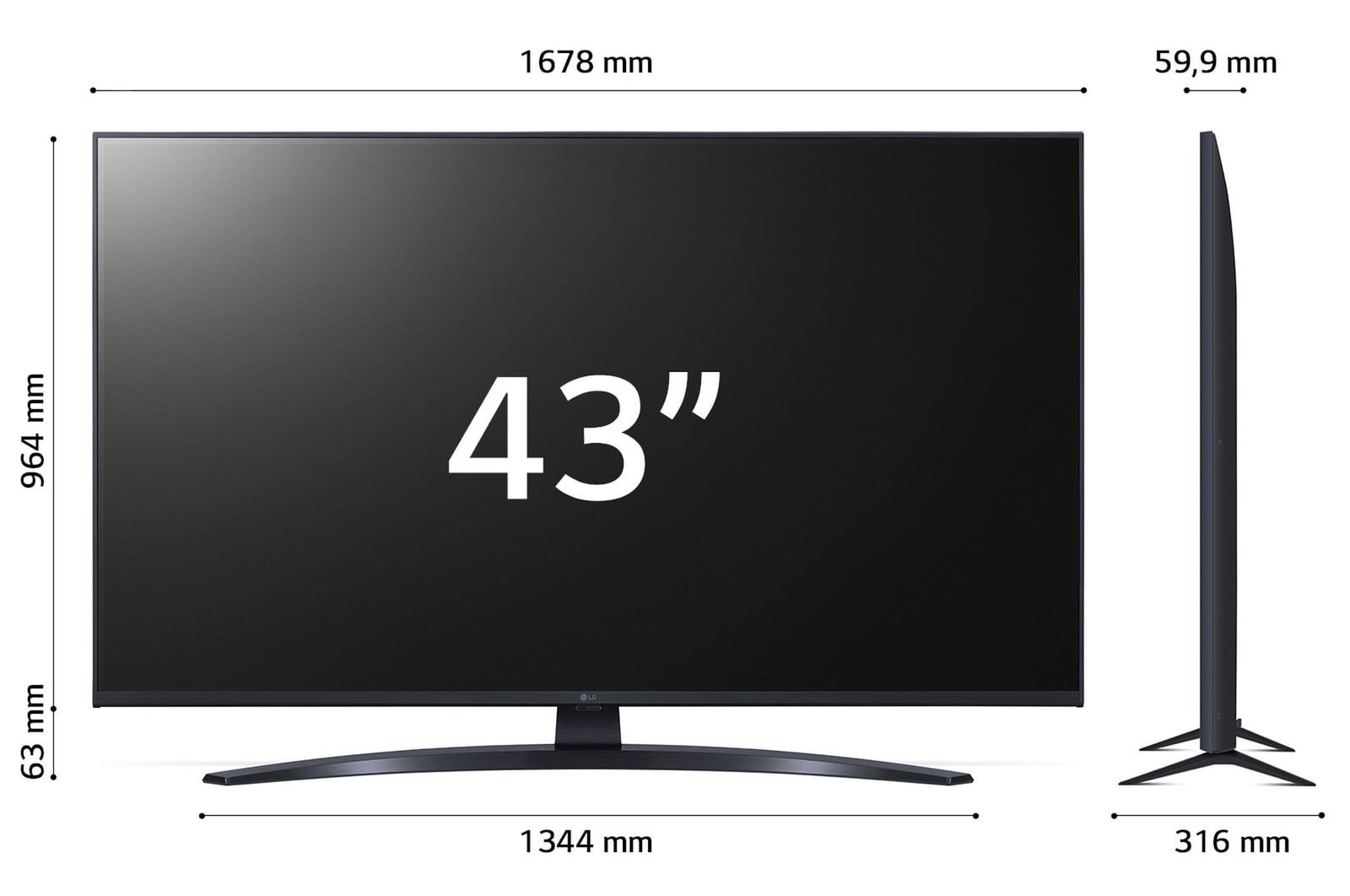 Dimensioni del TV