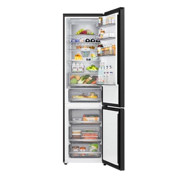 Frigorifero combinato Fit & Max 60 cm| Classe C, 375L| AI Inverter, Wi-Fi, Metal Fresh, Door Cooling, Total No Frost| Black Steel