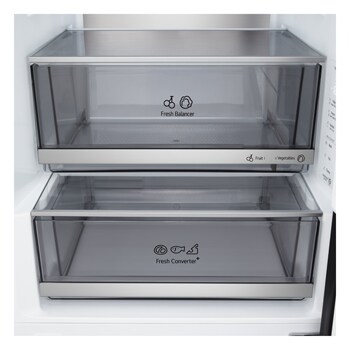 Frigorifero combinato Fit & Max 60 cm| Classe C, 375L| AI Inverter, Wi-Fi, Metal Fresh, Door Cooling, Total No Frost| Black Steel