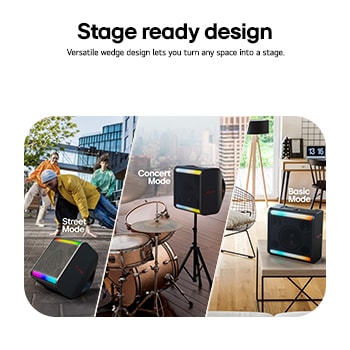 Immagine a tre quarti dello speaker xboom Stage 301