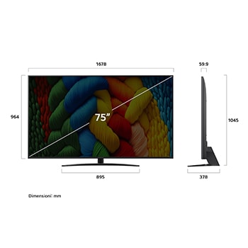 Dimensioni TV Nanocell 75NANO81A6A