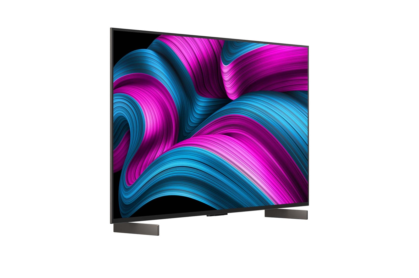 Vista leggermente inclinata della Smart TV LG OLED evo AI C5 4K