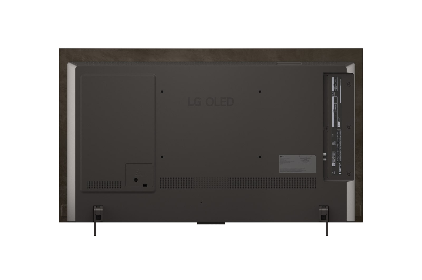 Vista posteriore di una Smart TV LG OLED evo AI C5 4K
