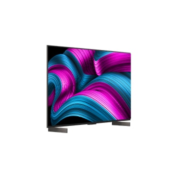 Vista leggermente inclinata della Smart TV LG OLED evo AI C5 4K